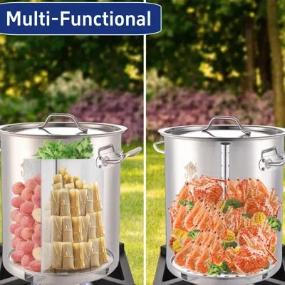 Arc 52qt Stainless Steel Stockpot With 200,000btu Propane Burner, Seafood Boil Pot And Burner With Baske