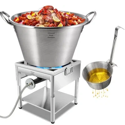 Arc 69qt Stainless Steel Mexican Cazo Para Carnitas Set, 200,000btu Protable Propane Burner,25" Outdoor 