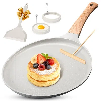 Arc Aosion Crepe Pan Nonstick 11 Inch,dosa Tawa,tortilla Pan For Pancake Steak Crepe Salmon,flat Pan Wit In Gray