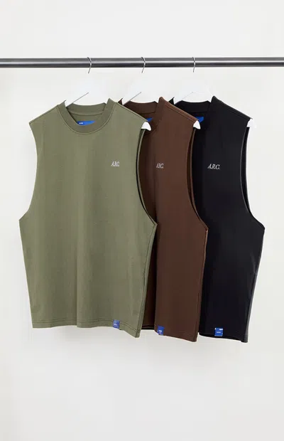 Arc Men's 3-pack Standard Cut Off Muscle T-shirts In Black