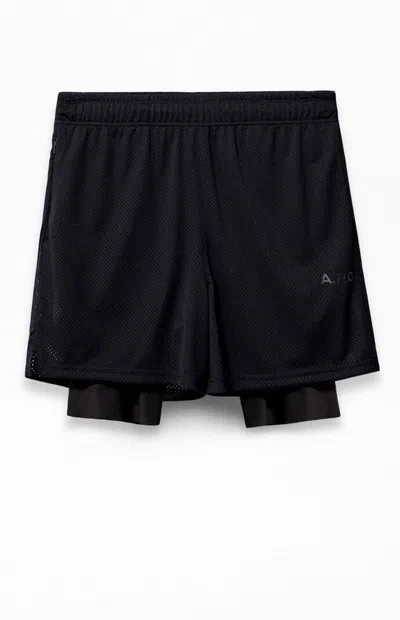 Arc Men's Active Black Mesh 2 In 1 Shorts