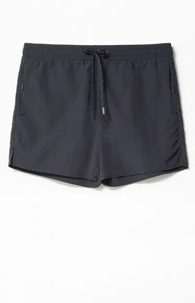 Arc Men's Active Black Nylon Shorts In Jet Black In Gray