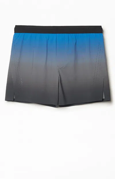 Arc Men's Active Blue Ombre Running Shorts In Blue/black In Multi