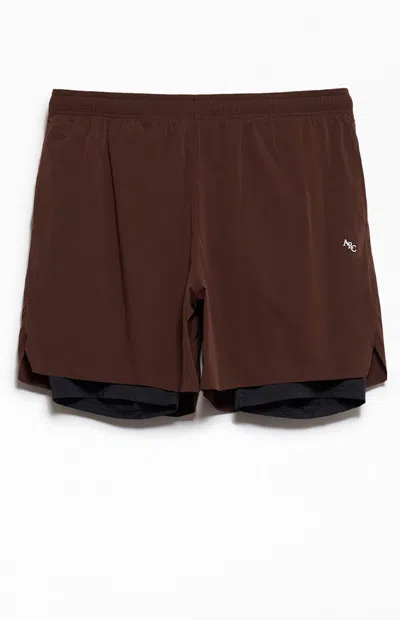 Arc Men's Active Brown Standard 2-in-1 Shorts