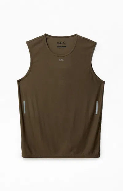 Arc Men's Active Gray Performance Tank Top In Brown