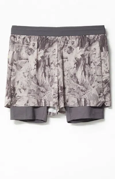 Arc Men's Active Tree Camo Mesh Running Shorts In Camouflage In Gray