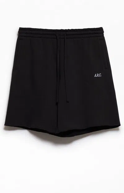 Arc Men's Black Standard Long Fleece Sweat Shorts