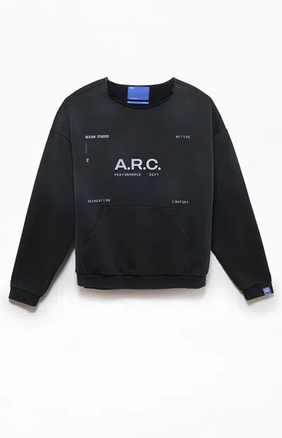 Arc Men's Black Vintage Wash Heavyweight Fleece Cutoff Sweatshirt