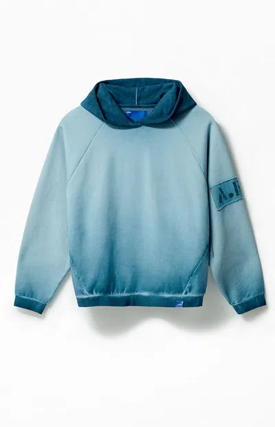 Arc Men's Blue Vintage Wash Heavyweight Oversized Fleece Hoodie