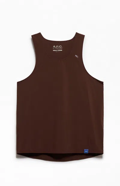 Arc Men's Brown Active Standard Performance Tank Top