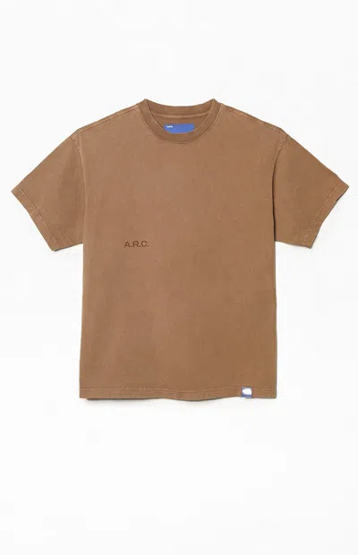 Arc Men's Brown Vintage Wash Heavyweight Oversized T-shirt