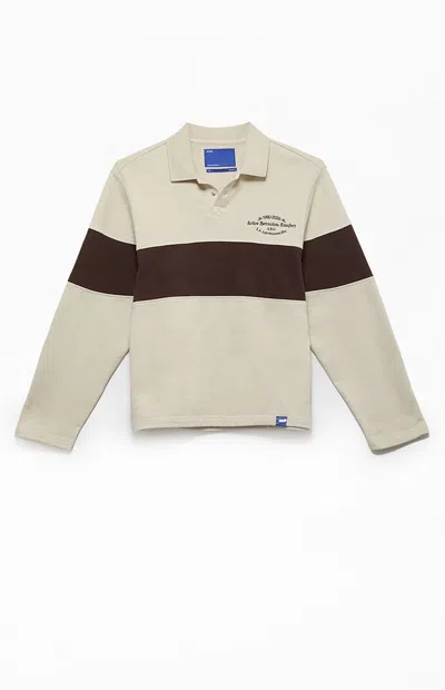 Arc Men's Gray Long Sleeve Rugby Polo Shirt In Neutral