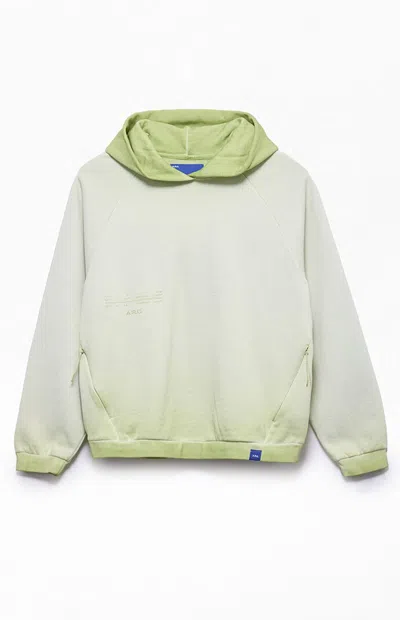 Arc Men's Green Raglan Vintage Wash Heavyweight Hoodie In White