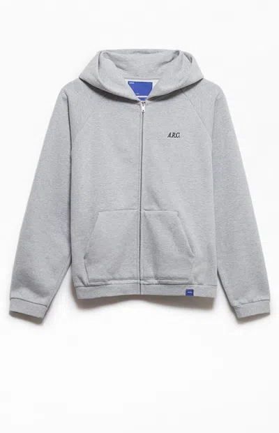 Arc Men's Heather Grey Heavyweight Standard Zip Hoodie In Heather Gray