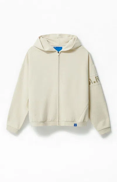 Arc Men's Heather Oatmeal Heavyweight Full Zip Hoodie In Neutral