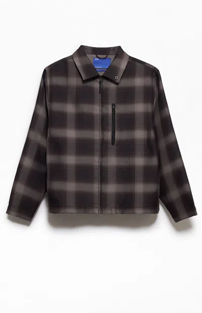 Arc Men's Plaid Utility Long Sleeve Shirt In Brown