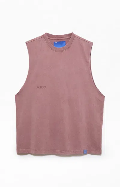 Arc Men's Rose Taupe Vintage Wash Comfort Cut Off Muscle T-shirt In Pink