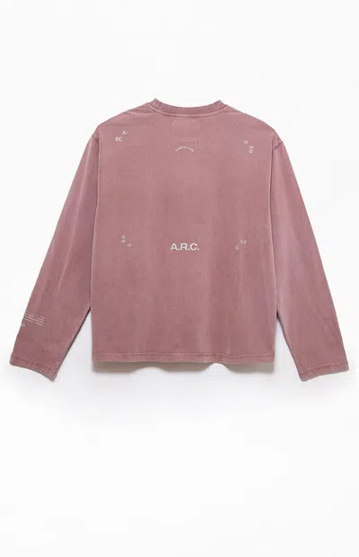 Arc Men's Rose Taupe Vintage Wash Heavyweight Oversized Long Sleeve T-shirt In Pink