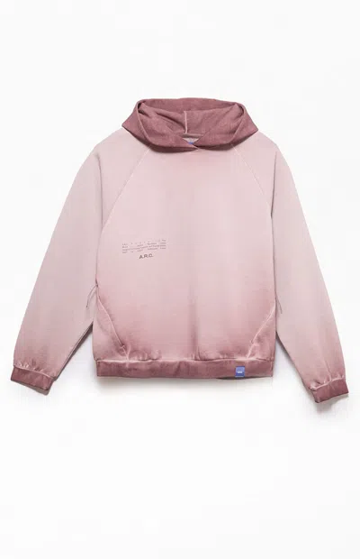 Arc Men's Taupe Rose Vintage Wash Heavyweight Raglan Oversized Fleece Hoodie In Pink