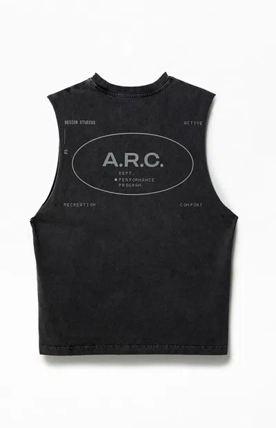 Arc Men's Vintage Wash Comfort Cut Off Muscle T-shirt In Black