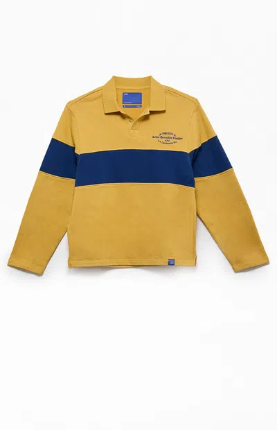 Arc Men's Yellow Long Sleeve Rugby Polo Shirt