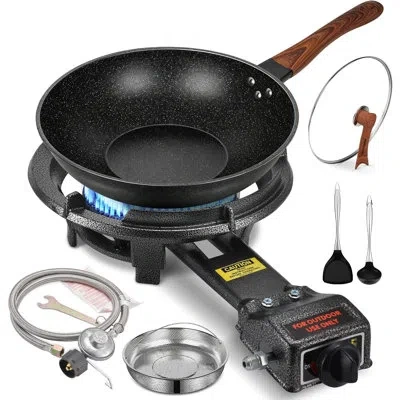 Arc Outdoor Propane Stove, 55,000 Btu Single Burner And Cast Iron Wok
