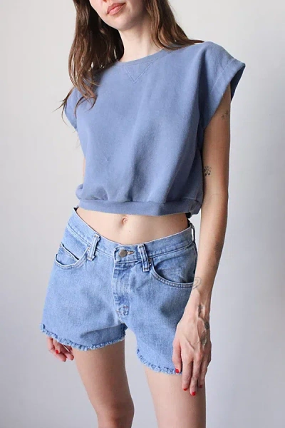 Arc Reworked Cropped Muscle Sweatshirt In Cool At Urban Outfitters In Blue