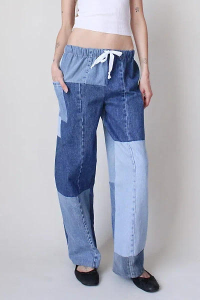 Arc Reworked Eco Denim Pieced Pant In Blue Denim, Women's At Urban Outfitters In Multi