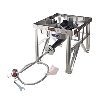 Arc Single Burner High Pressure Propane Turkey Fryer In Silver