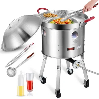 Arc Stainless Steel 20" Mexican Comal Cookware Set And 200,000btu Propane Burner, Outdoor Stove Burner, 