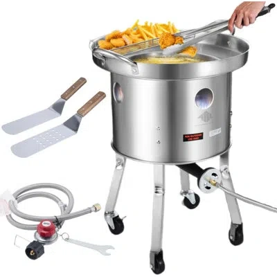 Arc Stainless Steel 200,000btu Propane Burner And Concave Comal Para Tacos Set With Wheeled Legs, 23 Inc