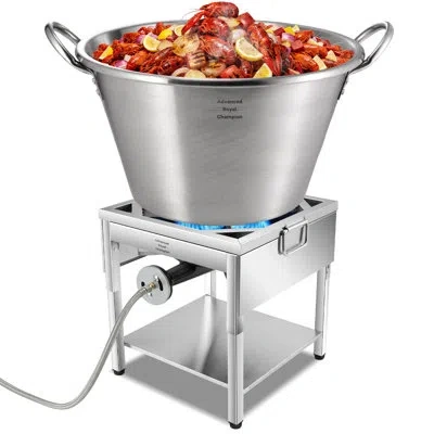 Arc Stainless Steel 69qt Mexican Cazo Para Carnitas With 200,000btu Propane Burner Foldable Legs Set, 25