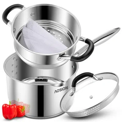 Arc Stainless Steel Saucepan With Steamer Basket Steamer,small Pots For Cooking,multipurpose Sauce Pot W