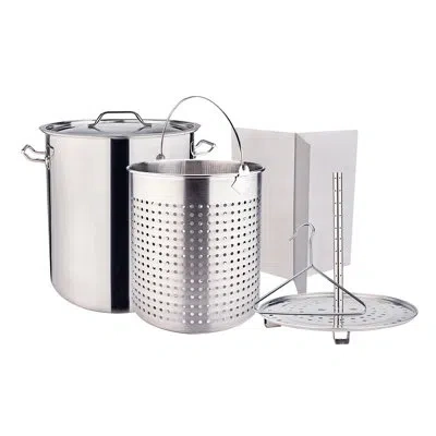 Arc Stainless Steel Stock Pot With Lid In Silver