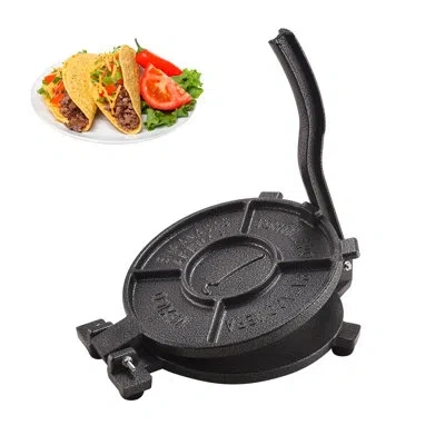 Arc Tortilla Press 10" With 100 Pcs Phment Paper, Cast Iron Tortilla Maker, Black Gray