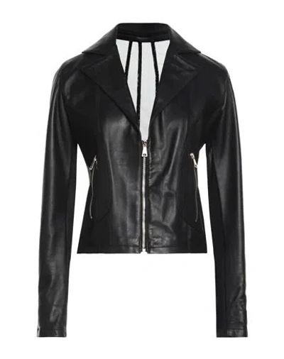 Arc Woman Jacket Black Size L Soft Leather, Textile Fibers