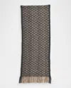 Arca Knit Cashmere Scarf In Grey Beige Rust