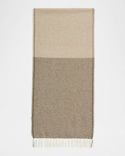 Arca Tassel Cashmere Scarf In Green