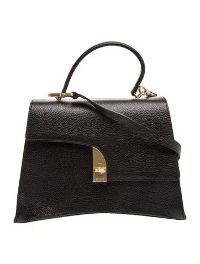 Pre-owned Arcadia Leather Top Handle Bag In Black