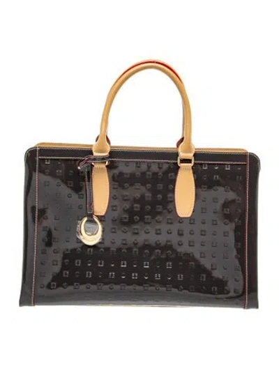 Pre-owned Arcadia Patent Leather Briefcase In Black