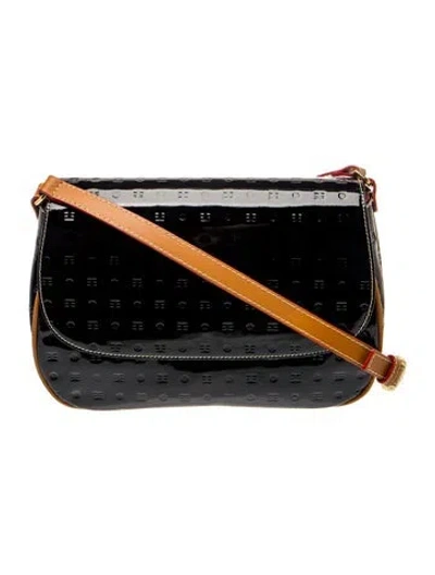 Pre-owned Arcadia Patent Leather Crossbody Bag In Black