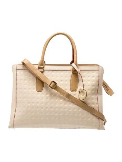 Pre-owned Arcadia Patent Leather Crossbody Bag In Neutral
