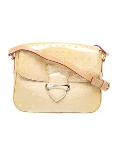 Pre-owned Arcadia Patent Leather Crossbody Bag In Neutrals