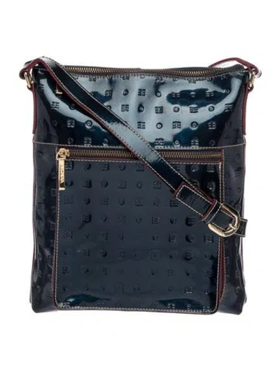 Pre-owned Arcadia Patent Leather Messenger Bag In Blue