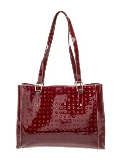 Pre-owned Arcadia Patent Leather Shoulder Bag In Burgundy