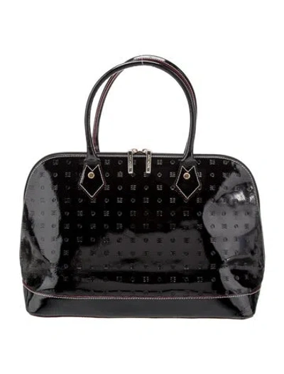Pre-owned Arcadia Patent Leather Top Handle Bag In Black