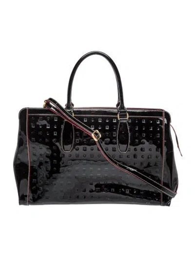 Pre-owned Arcadia Patent Leather Top Handle Bag In Black