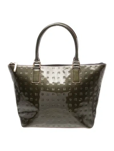 Pre-owned Arcadia Patent Leather Top Handle Bag In Green