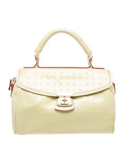 Pre-owned Arcadia Patent Leather Top Handle Bag In Green