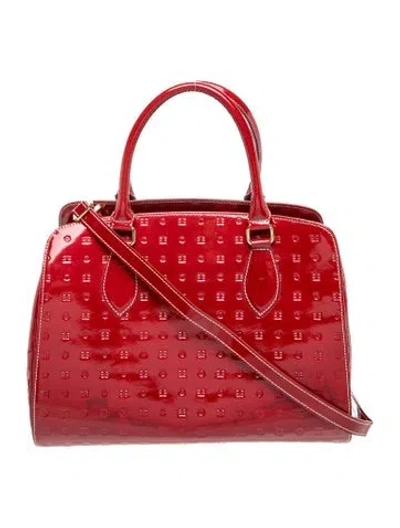 Pre-owned Arcadia Patent Leather Top Handle Bag In Red